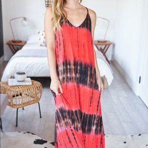 White Birch Tie Dye Maxi Dress